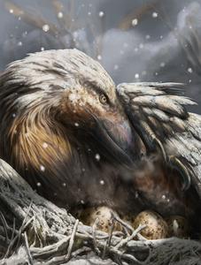 Dromaeosaur in the snow (portrait)