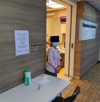 Screening Station at Radiology Department Entrance in Early Phase of Outbreak