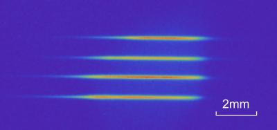 Image of the Fluorescence from 4 Atomic Ensembles