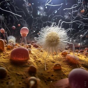 AI-Artwork of primordial eukaryotic organisms