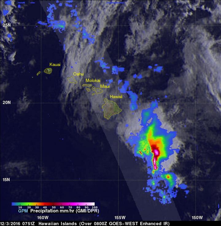 GPM Measurements of Precipitation near Hawaii