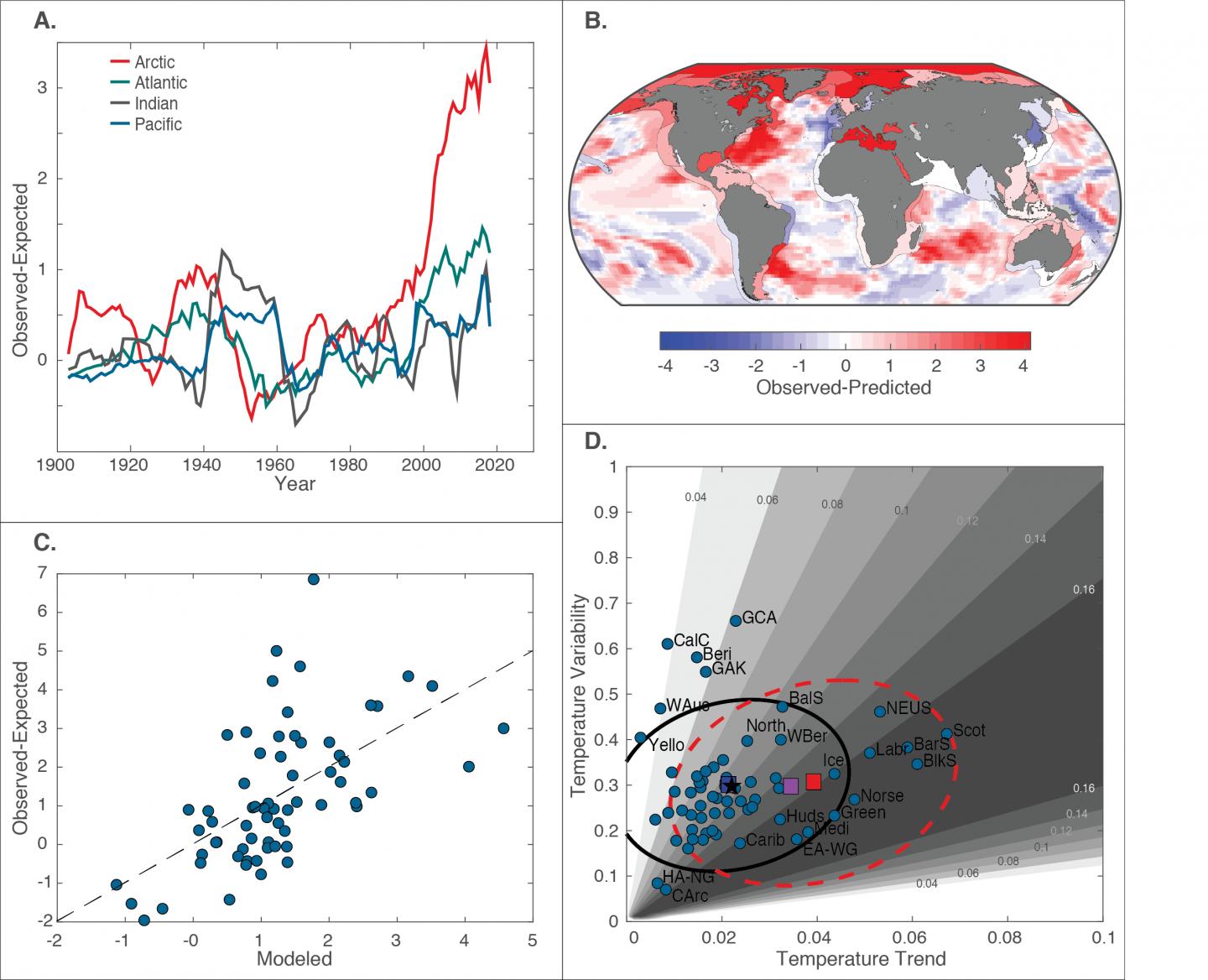 Frequency and Spatial Pattern of Surprising Ocean Temperatures