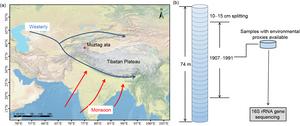 The location of Muztag ata glacier and the ice core sampling strategy.