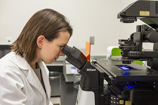 Rachael Sirianni, PhD in her lab.