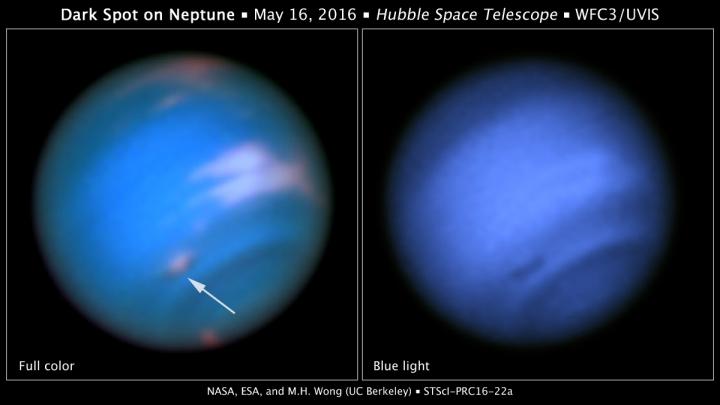 Hubble Views Dark Spot on Neptune