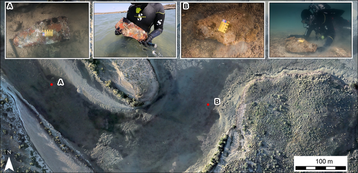 Potential grindstones identified  in the Cape Bruguieres channel, Western Australia