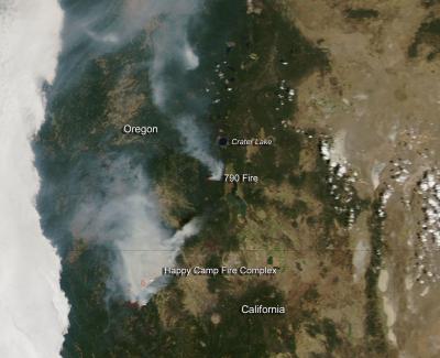 Fires in Oregon and California