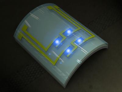 Flexible GaN LED Produces Blue Light