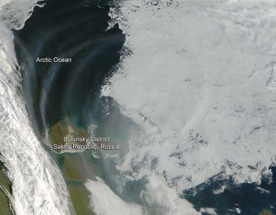 Smoke from Russian Fires Over Arctic Sea