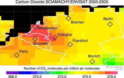 Elevated CO2 over Europe