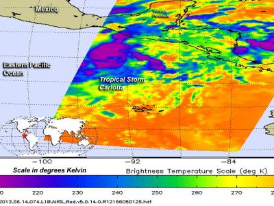 NASA Infrared View of Tropical Storm Carlotta