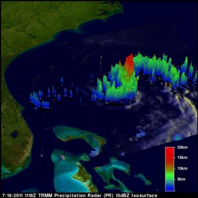 A NASA 3-D Image of Tropical Storm Bret