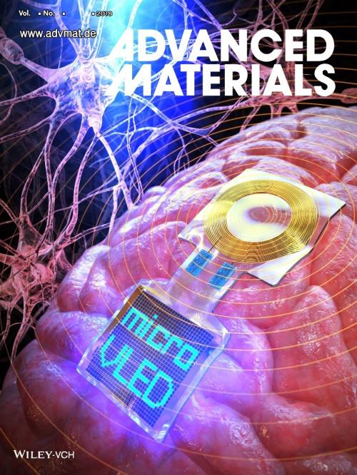 Figure 1. Schematic Image of Wireless Thin-film Blue f-VLED Arrays on the Brain Surface