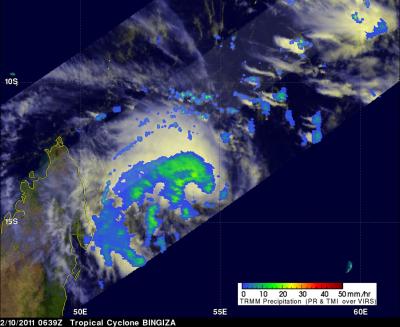 TRMM Satellite Measures Tropical Storm Bingiza's Rainfall