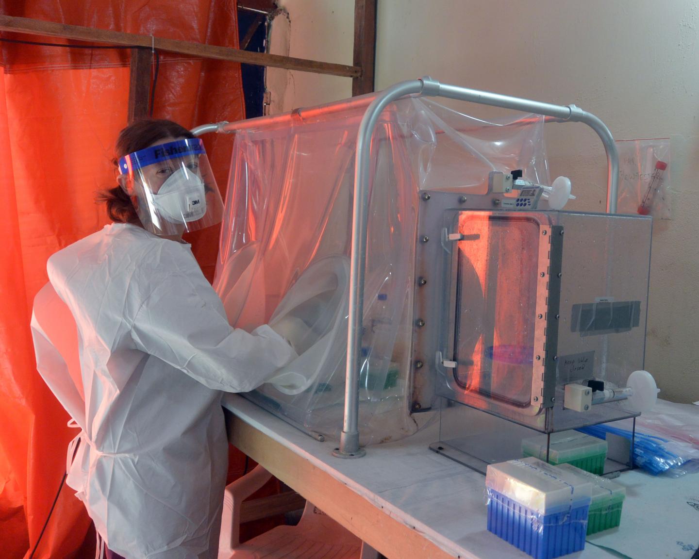 Emmie de Wit is Shown at the Diagnostic Laboratory in Monrovia
